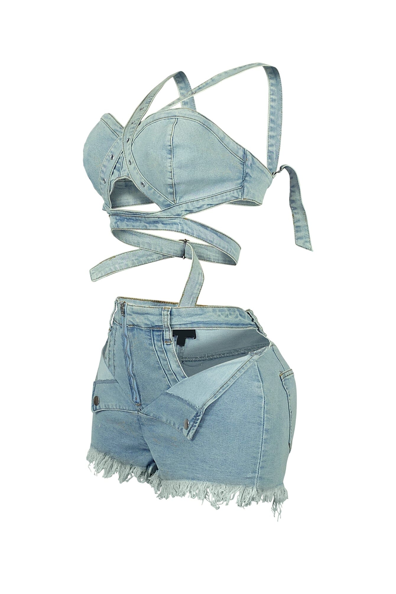 Stop Talking Alt Üst Denim Takım