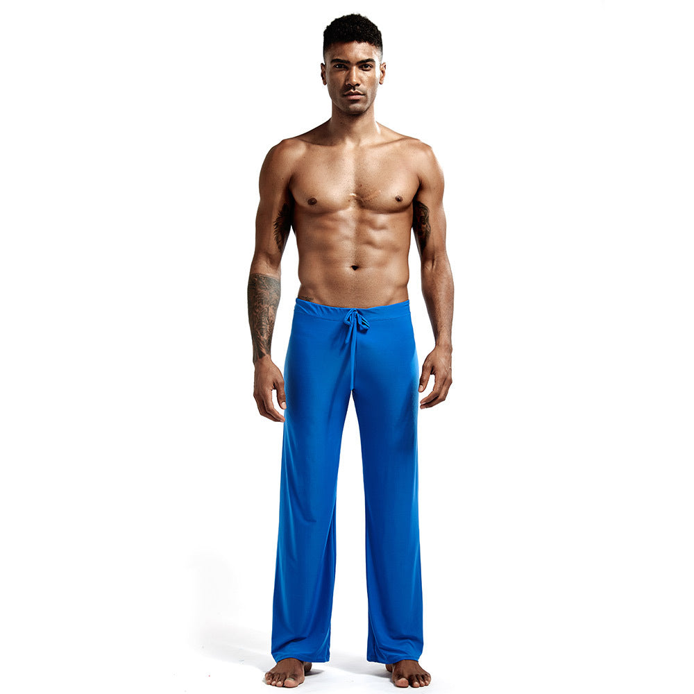 Bol bağcıklı pantolon rahat ev yoga rahat geniş paça pijama
