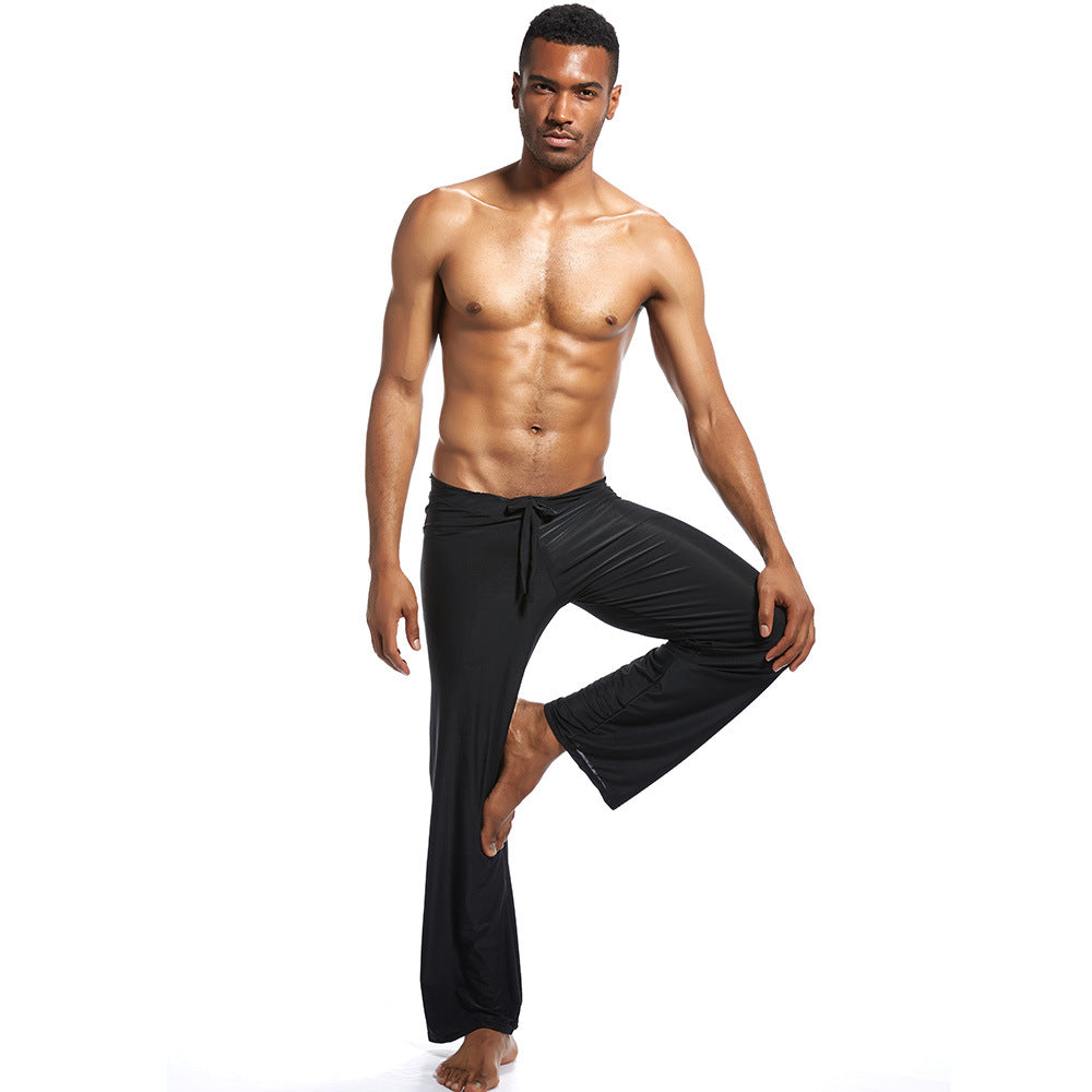 Bol bağcıklı pantolon rahat ev yoga rahat geniş paça pijama
