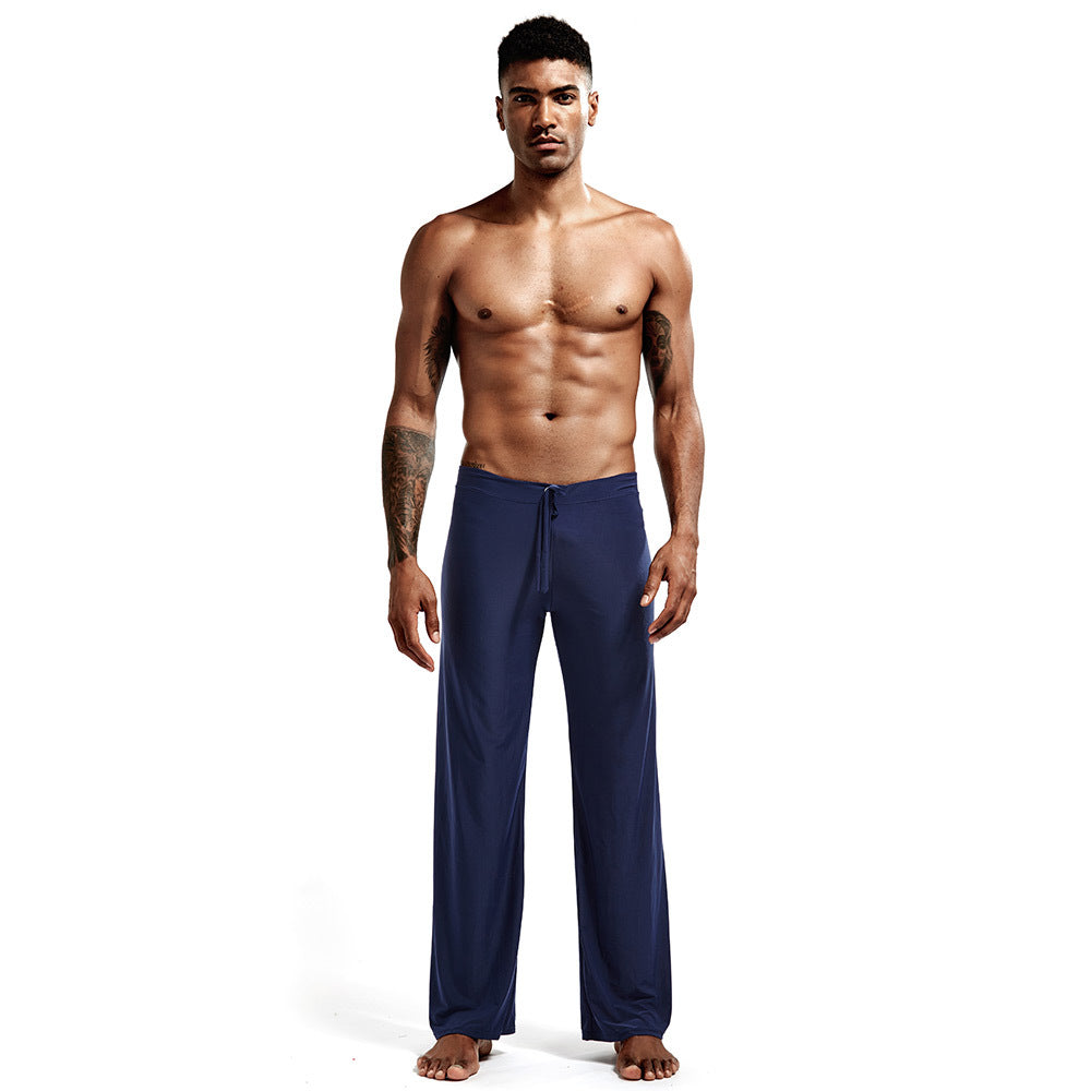 Bol bağcıklı pantolon rahat ev yoga rahat geniş paça pijama