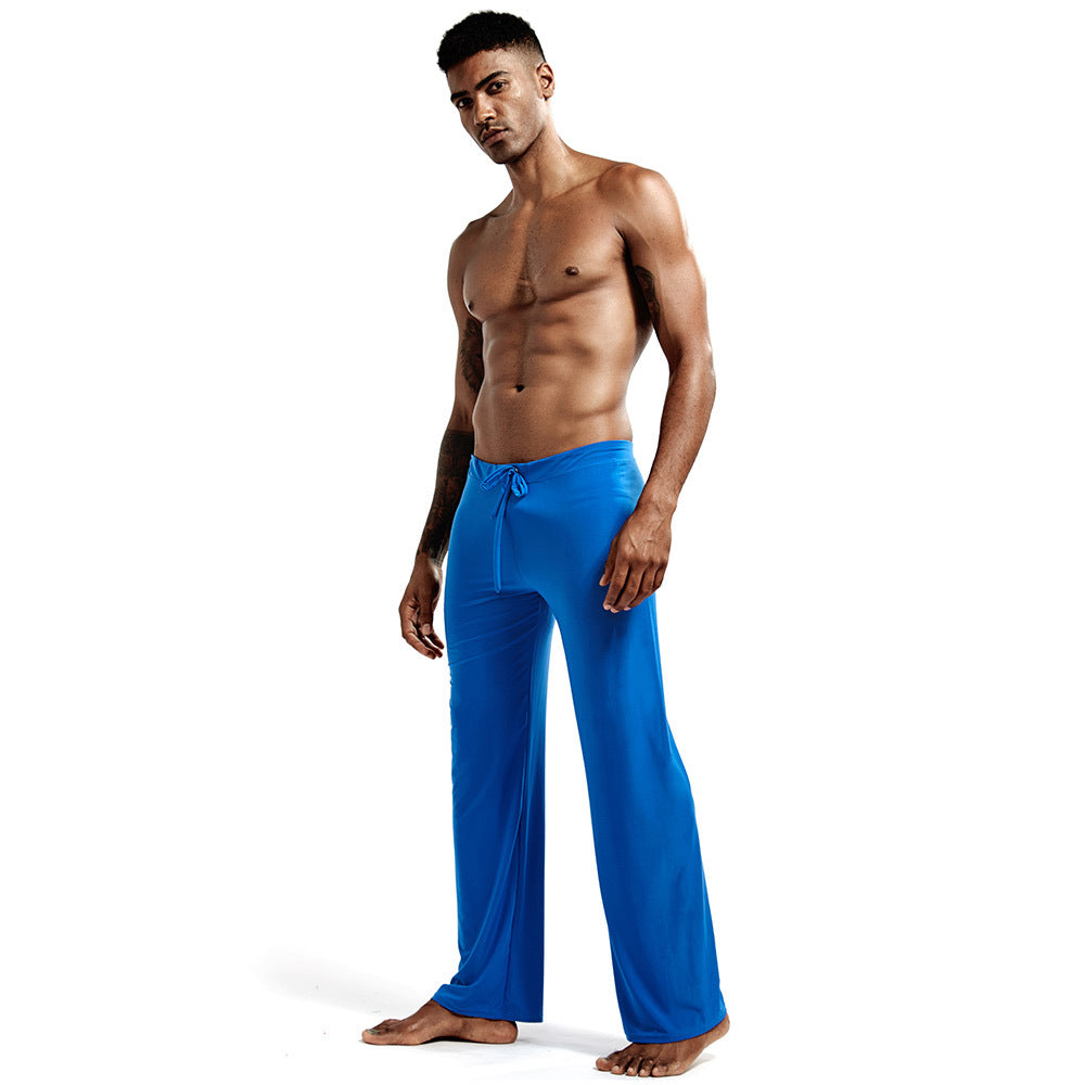Bol bağcıklı pantolon rahat ev yoga rahat geniş paça pijama