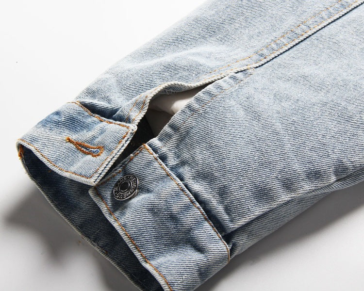 Lutrixian Denim Patchwork Ceket