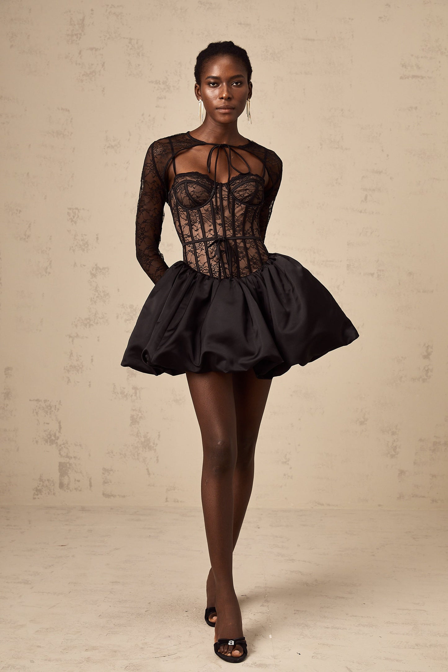 Midnight Widow Mini Korse Elbise