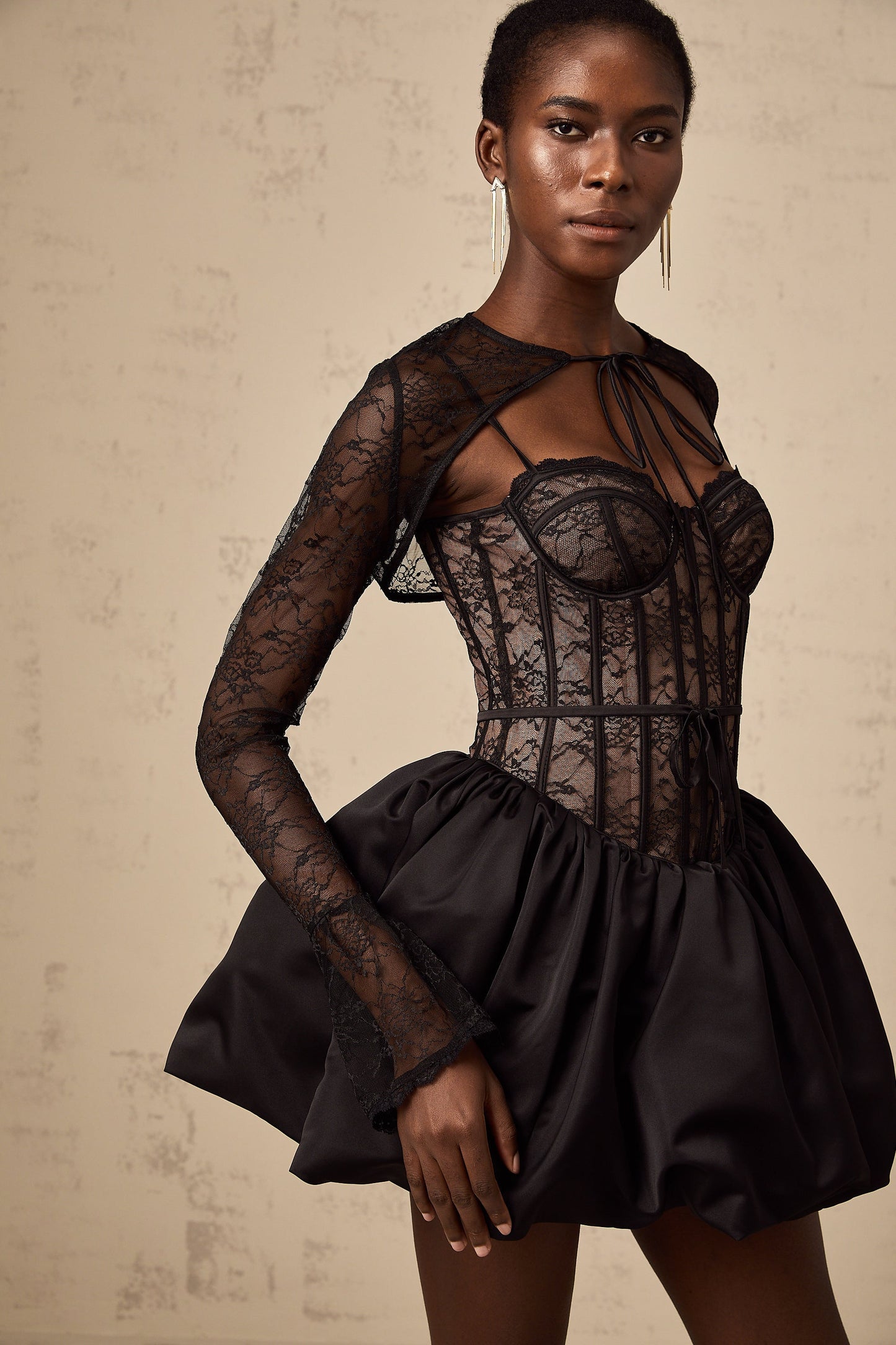 Midnight Widow Mini Korse Elbise