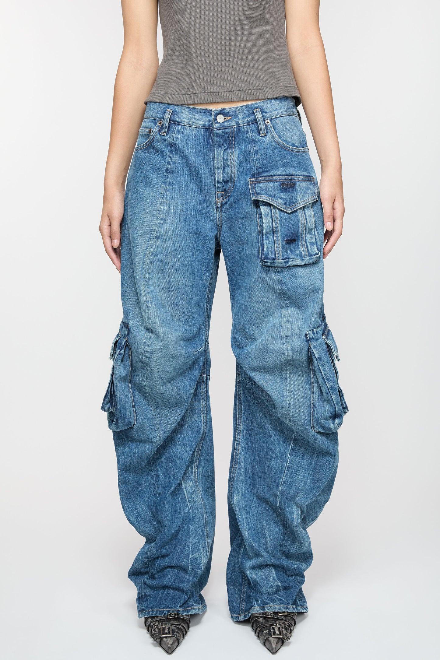 Indigo Story Kargo Pantolon - Mid blue