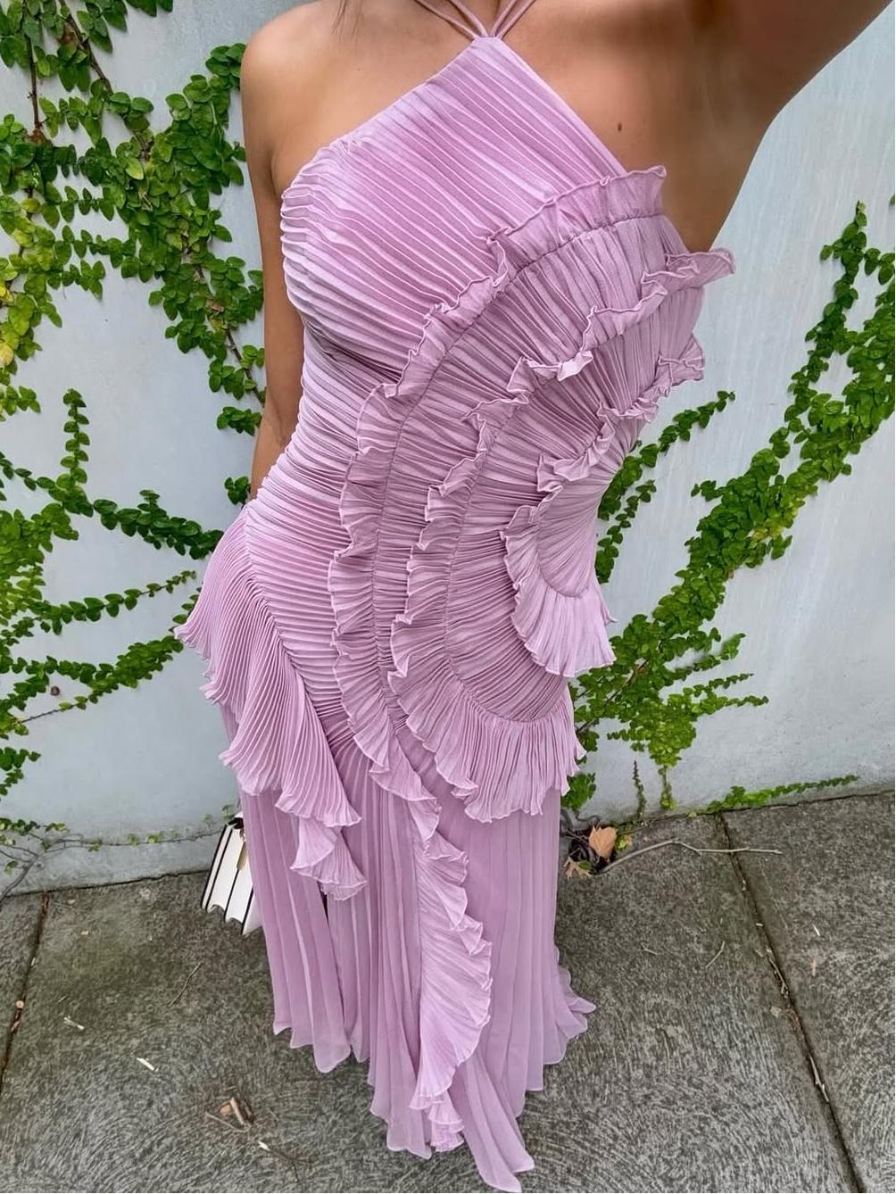 Sunkissed Fırfırlı Sırt Dekolteli Elbise