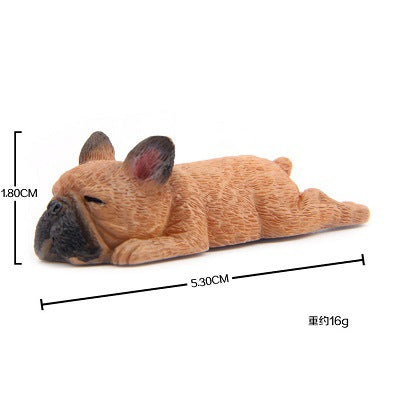 Küçük Fransız Bulldog 8 li set özel tasarım sevimli uykulu serisi buzdolabı mıknatısı bebek güçlü manyetik çıkartmalar