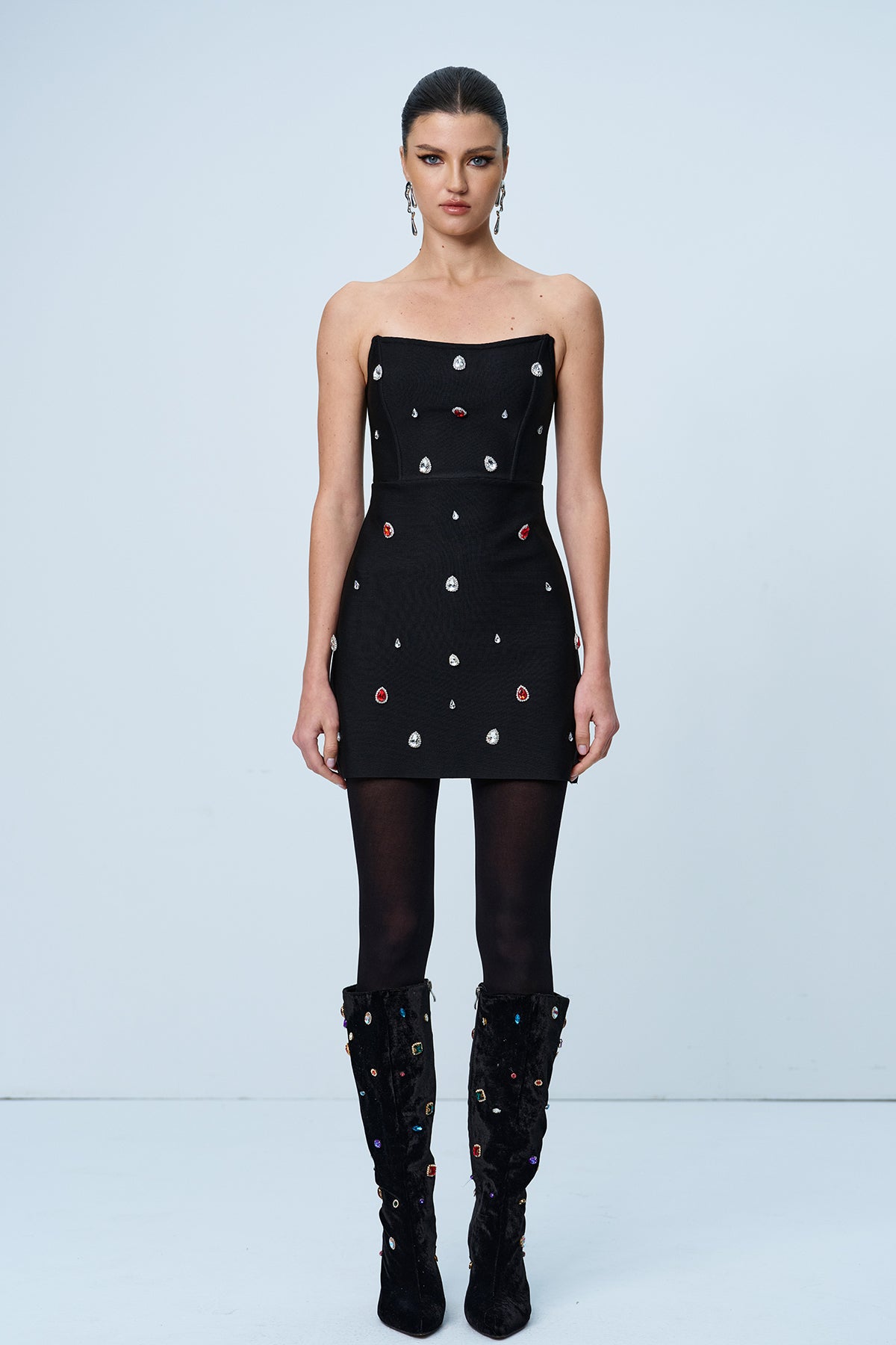 Valentis Taşlı Bodycon Mini Elbise