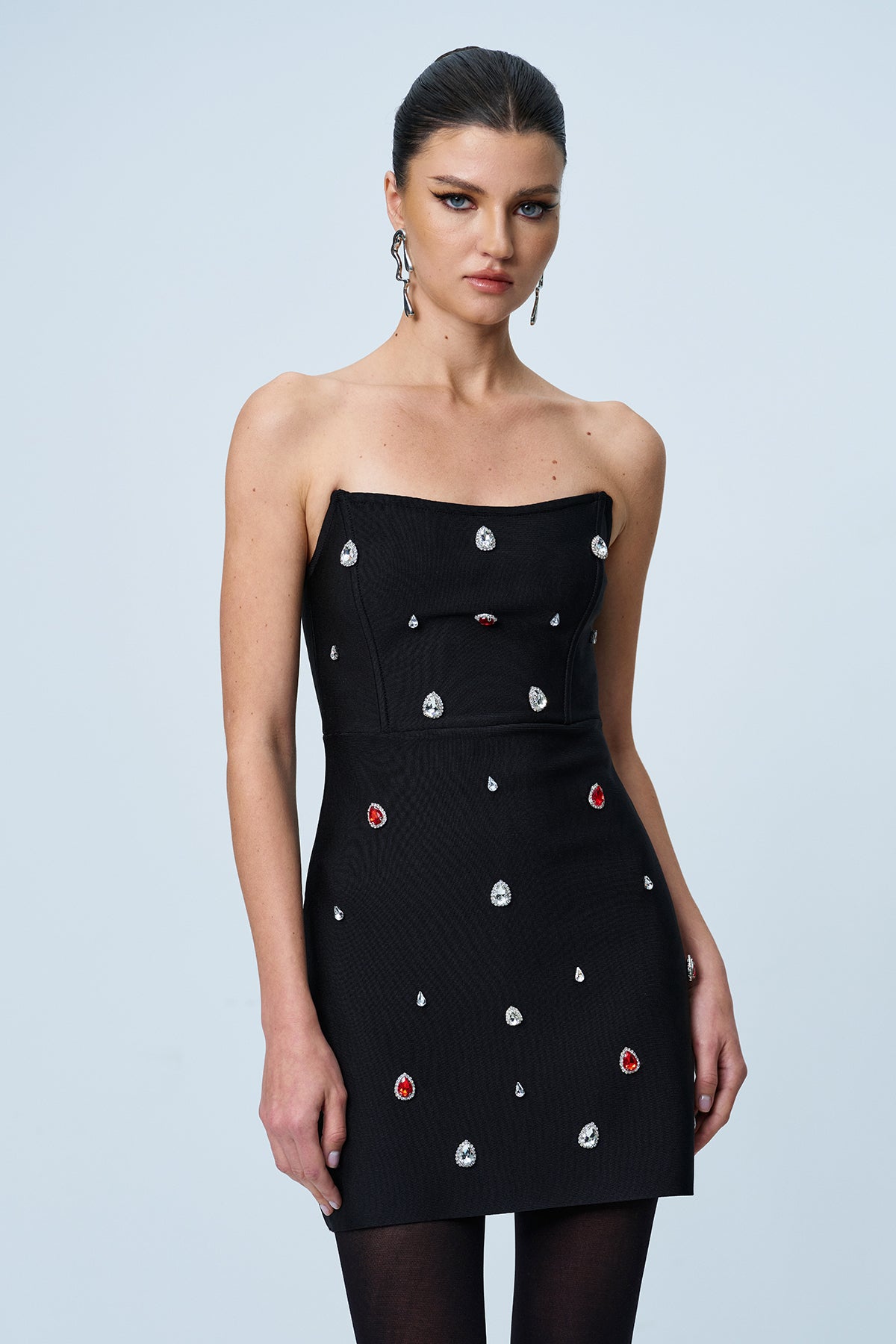 Valentis Taşlı Bodycon Mini Elbise