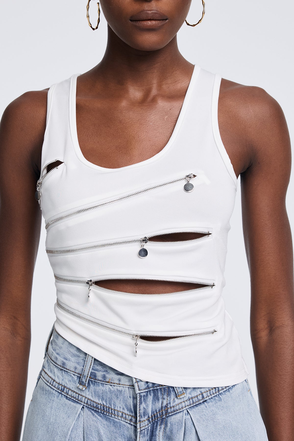 Apikalia Fermuarlı Kolsuz Üst