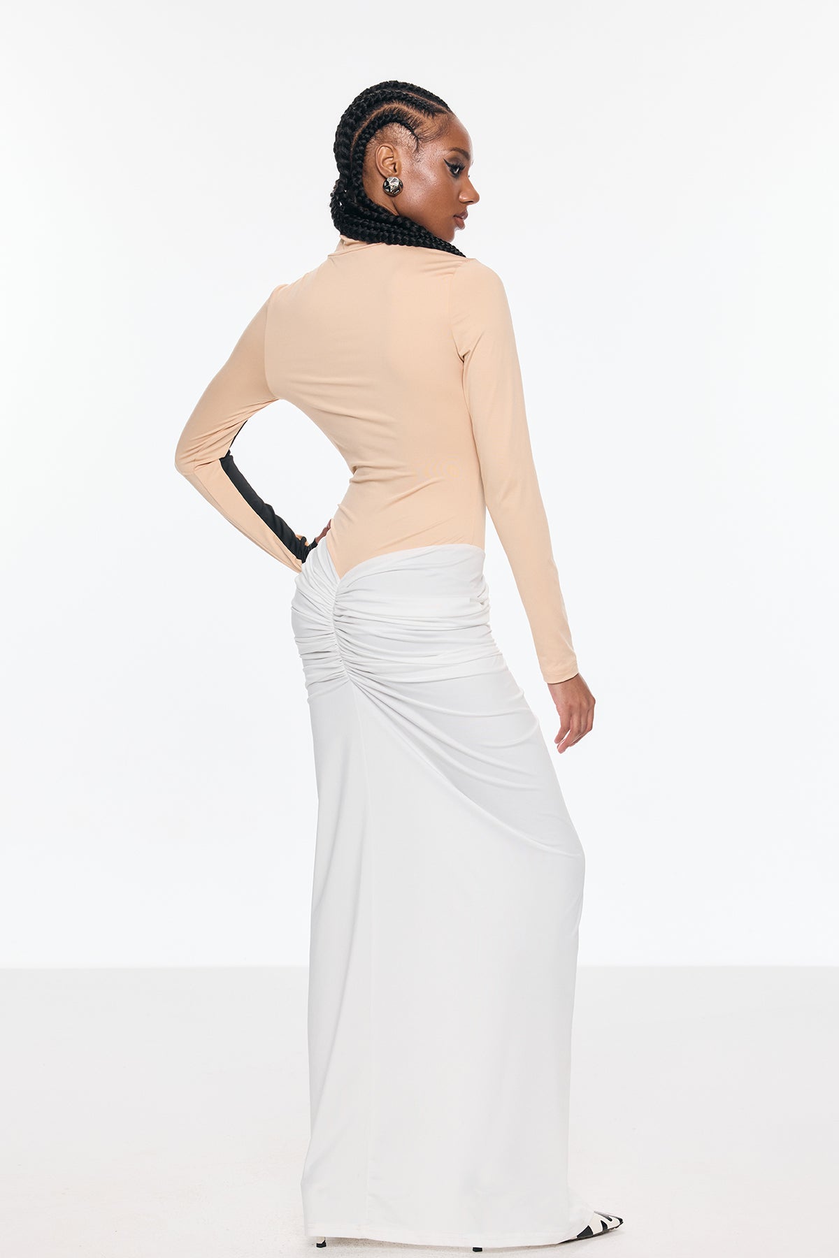 Celeste Bodycon Ön Yırtmaç Detaylı Uzun Elbise