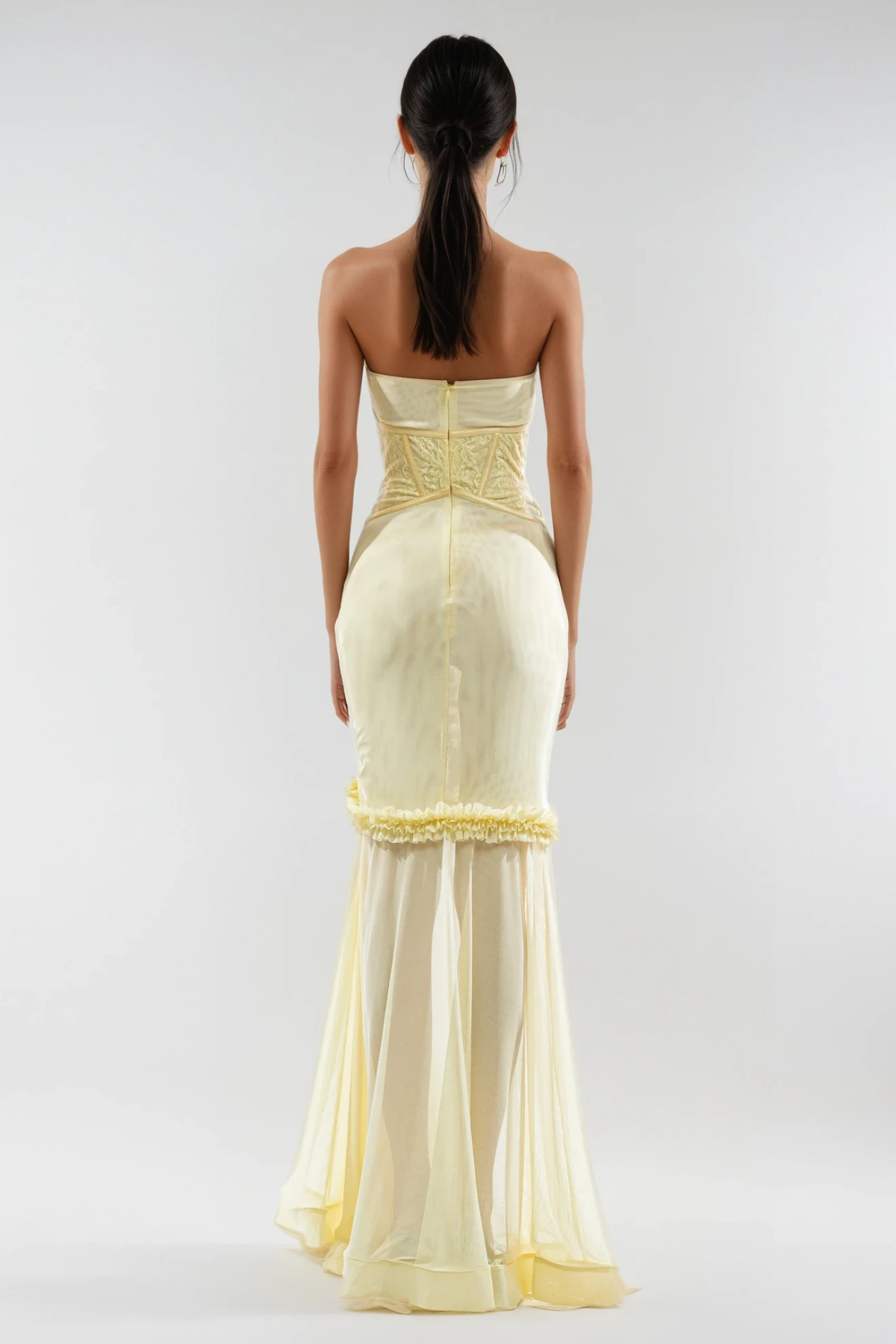 Seraphine Cutout Mesh Korse Elbise