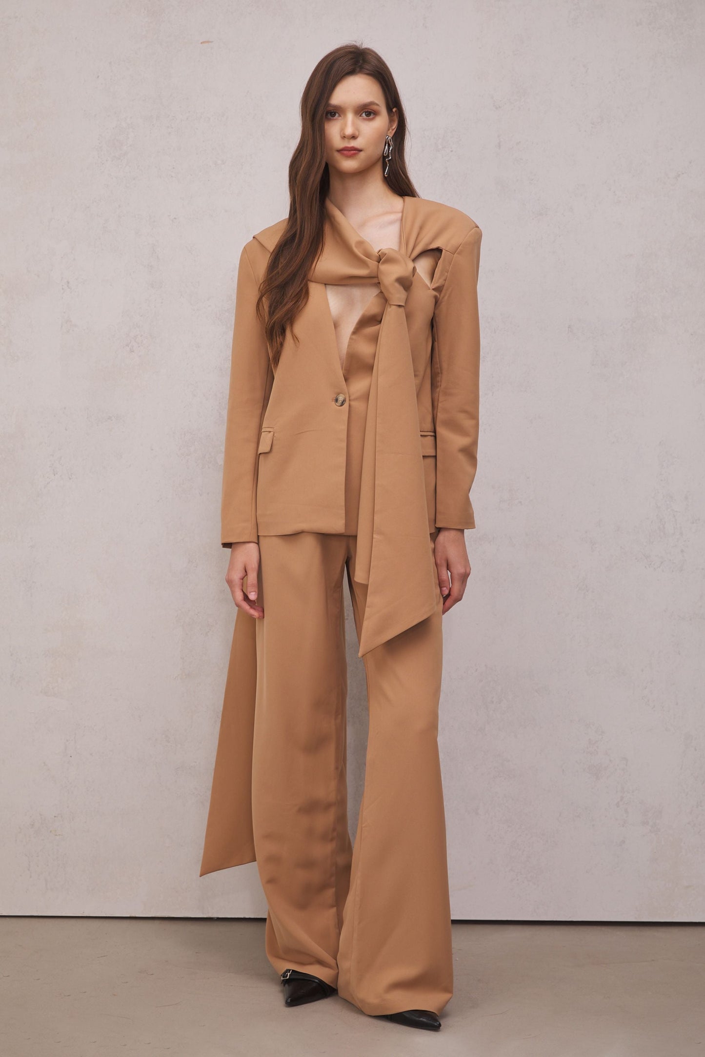 Claire Kesik Detaylı Blazer Takım (Kahverengi)