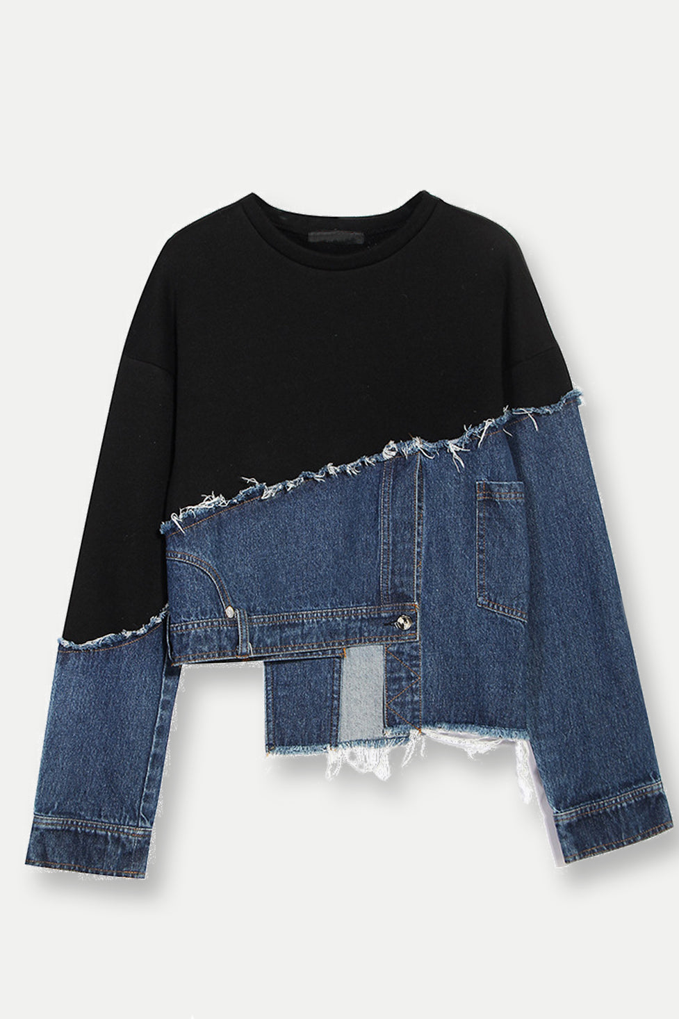 Clara Asimetrik Denim Üst