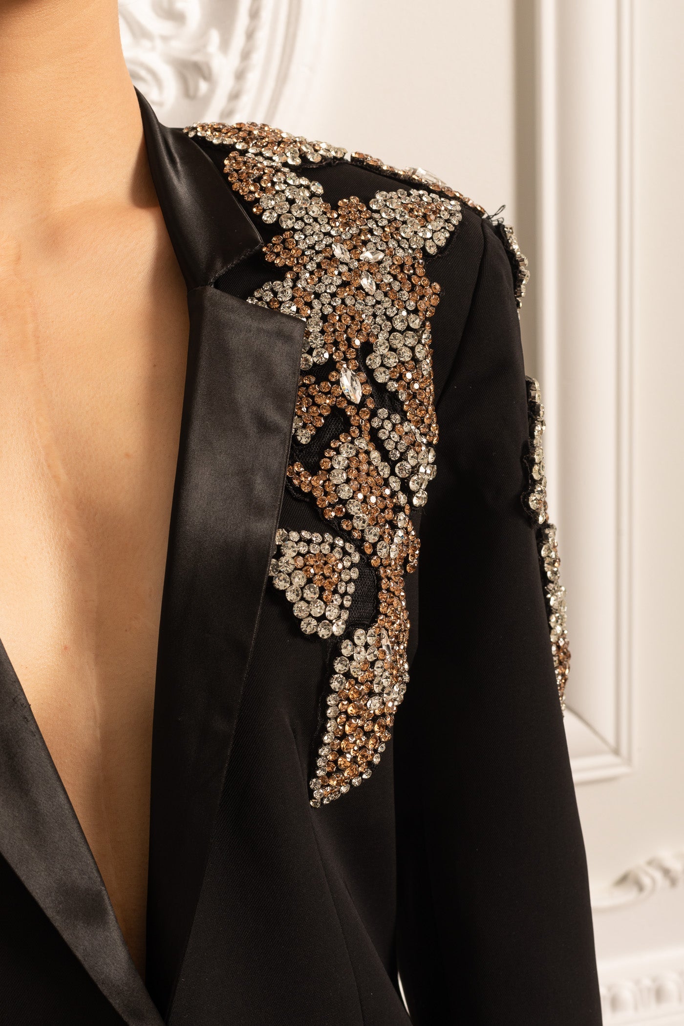 Boss Lady Taş Detaylı Ceket ve Pantalon Takımı