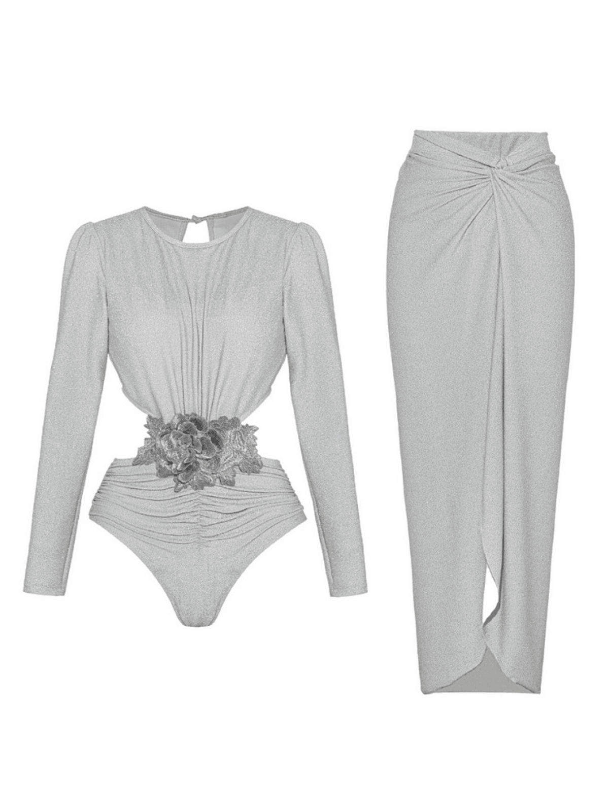 Dury Uzun Kollu İki Parça Mayo