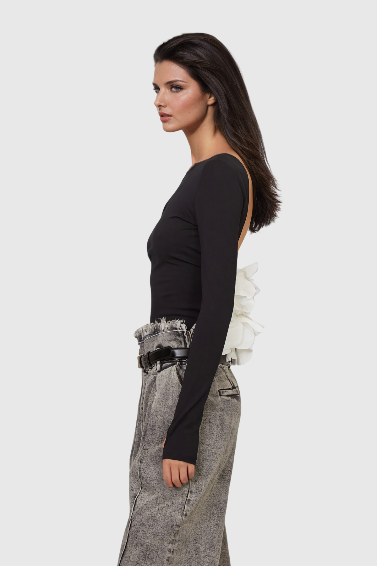 Janvi Yuvarlak Uzun Kol Üst