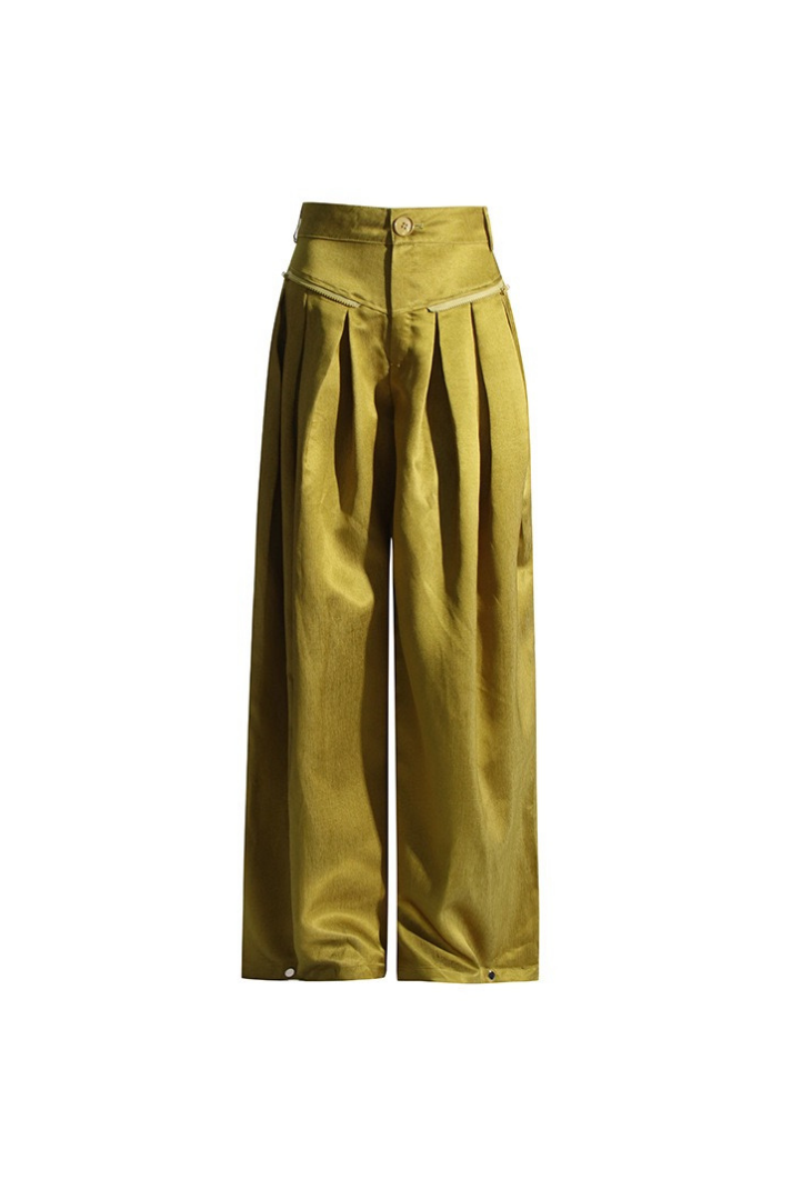 Brooklyn Pleat Yeşil Kargo Pantolon