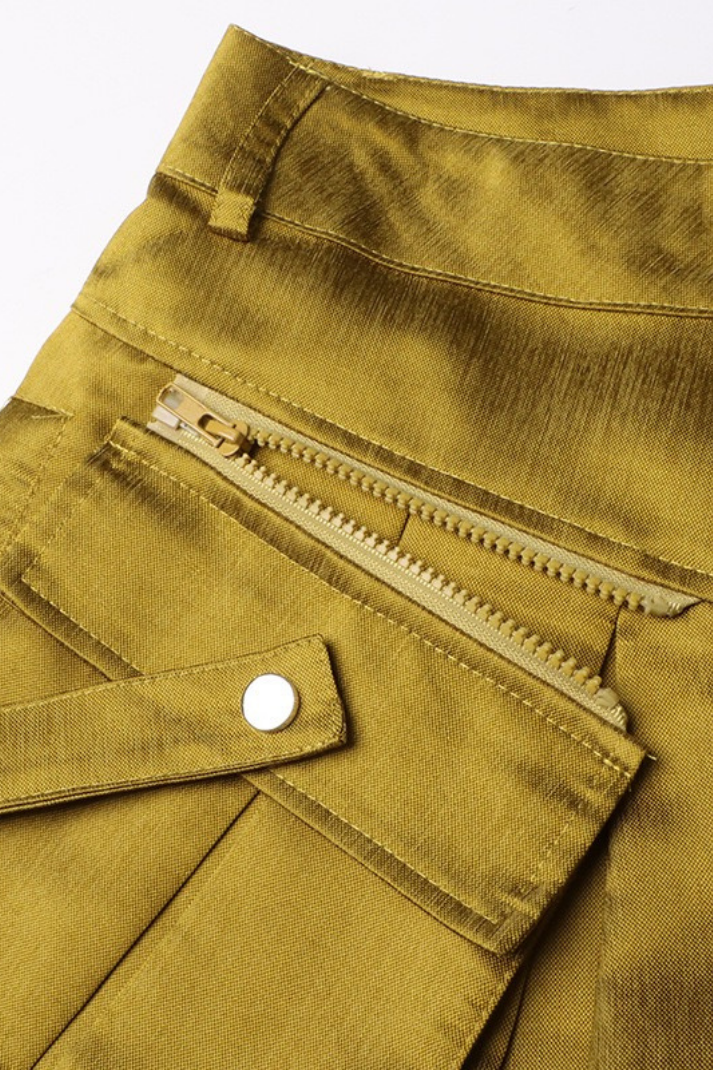 Brooklyn Pleat Yeşil Kargo Pantolon