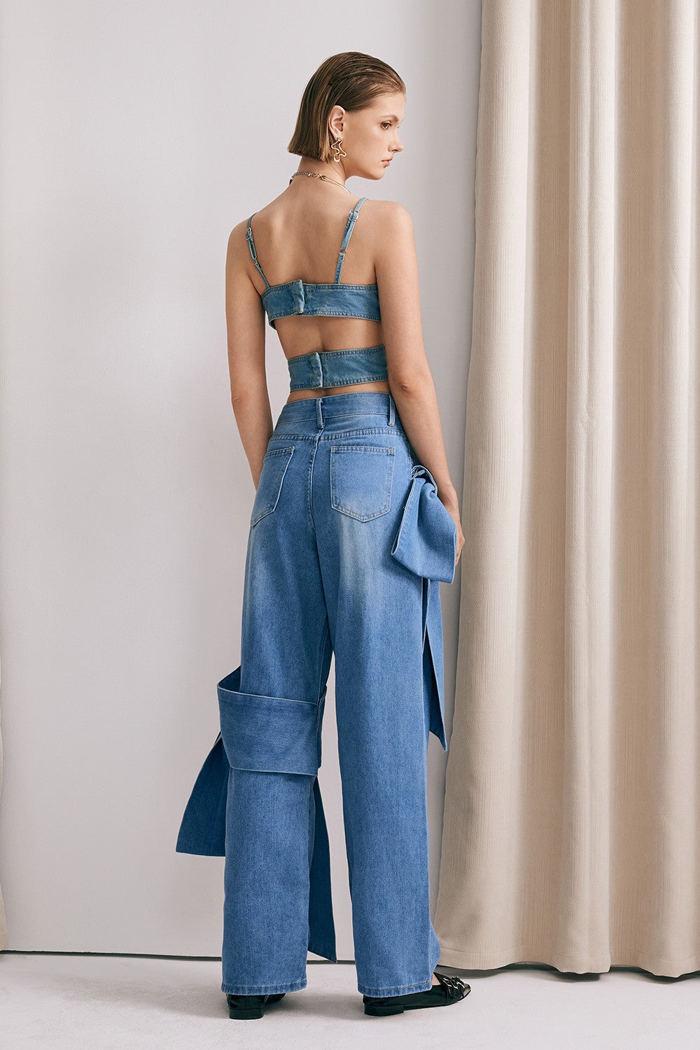 CELİNE Fiyonk Detaylı Denim Üst