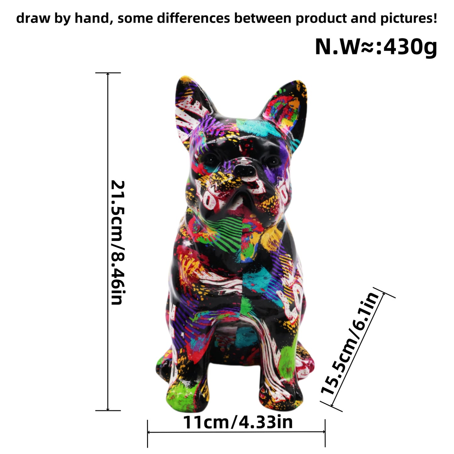 Modern grafiti oturan bulldog yaratıcı ev şarap dolabı dekorasyonu ofis masaüstü takı el sanatları