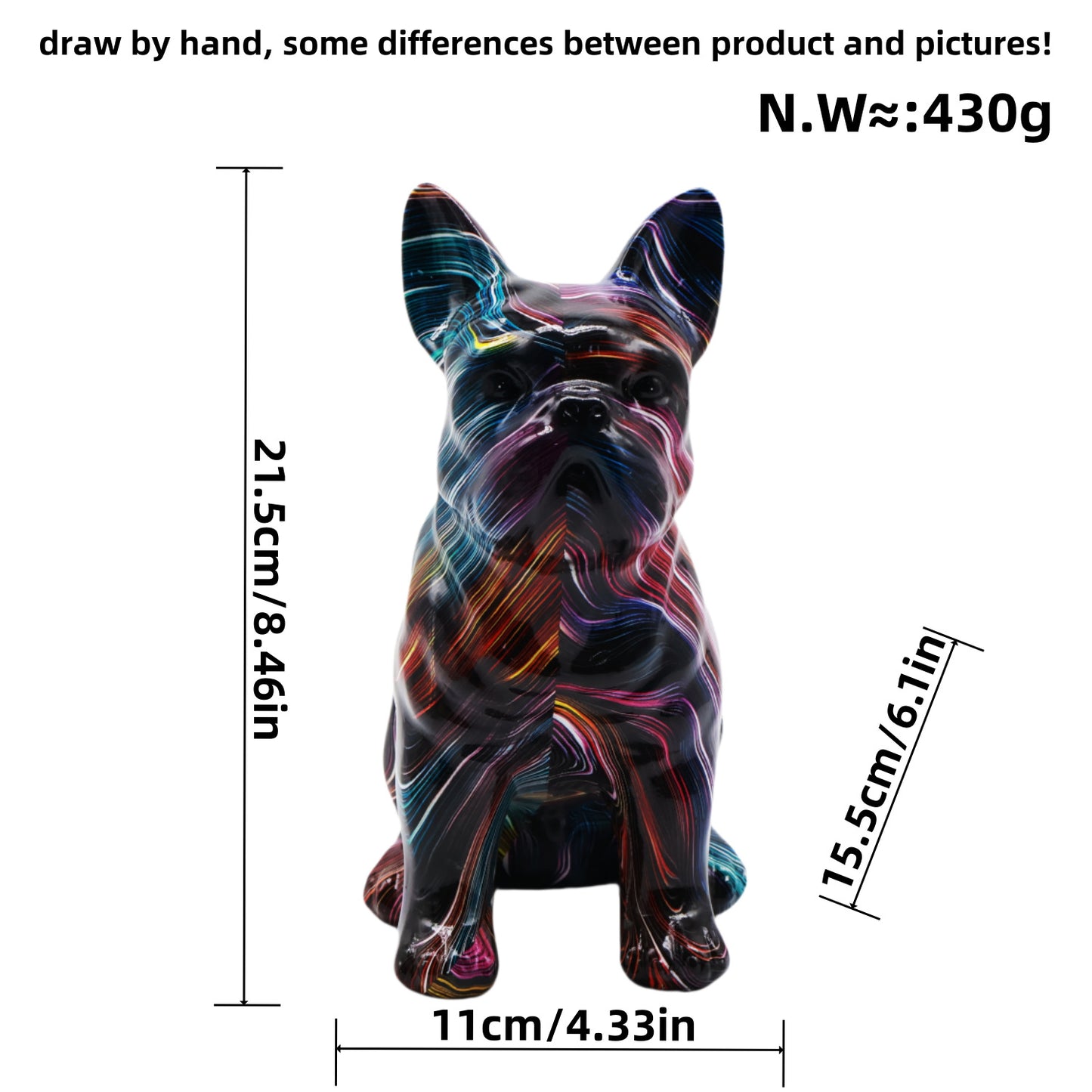 Modern grafiti oturan bulldog yaratıcı ev şarap dolabı dekorasyonu ofis masaüstü takı el sanatları