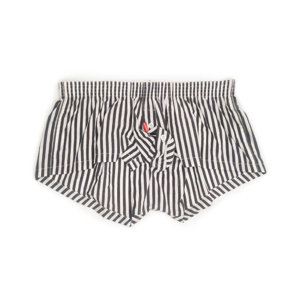 3 lü Set Hibbing Boys çizgili ev şortu dört köşeli açılımlı çıtçıtlı