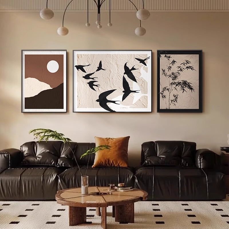 3 lü set Dekoratif resim triptik tasarım