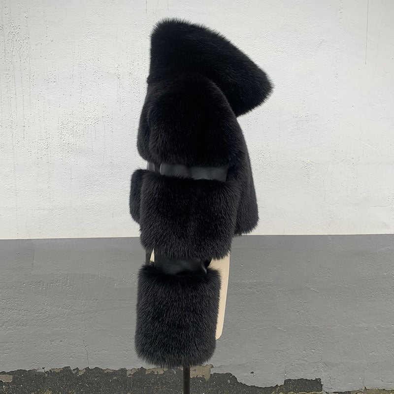Solange Fur Deri Detaylı Kürk Ceket
