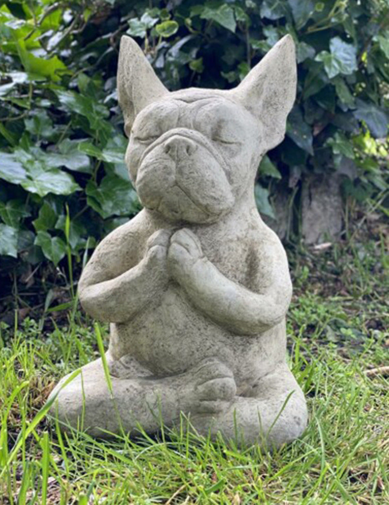 i meditasyon köpeği dış mekan dekorasyonu bahçe heykeli reçine süsleri bahçe avlusu tasarımı (bir saksı bir heykel)