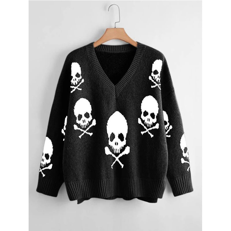Girl Go 2 Skull Örme Kazak