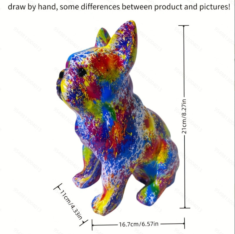 Modern grafiti oturan bulldog yaratıcı ev şarap dolabı dekorasyonu ofis masaüstü takı el sanatları