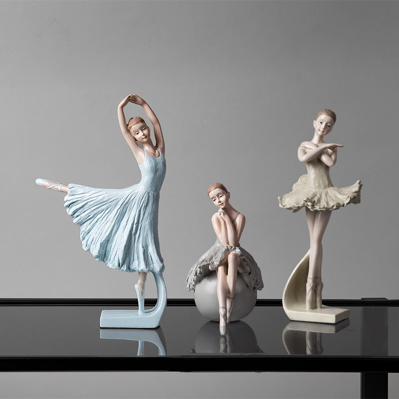 İskandinav yaratıcı bale kız süsleri ins tarzı dansçı modeli odası prenses odası 4 lü set