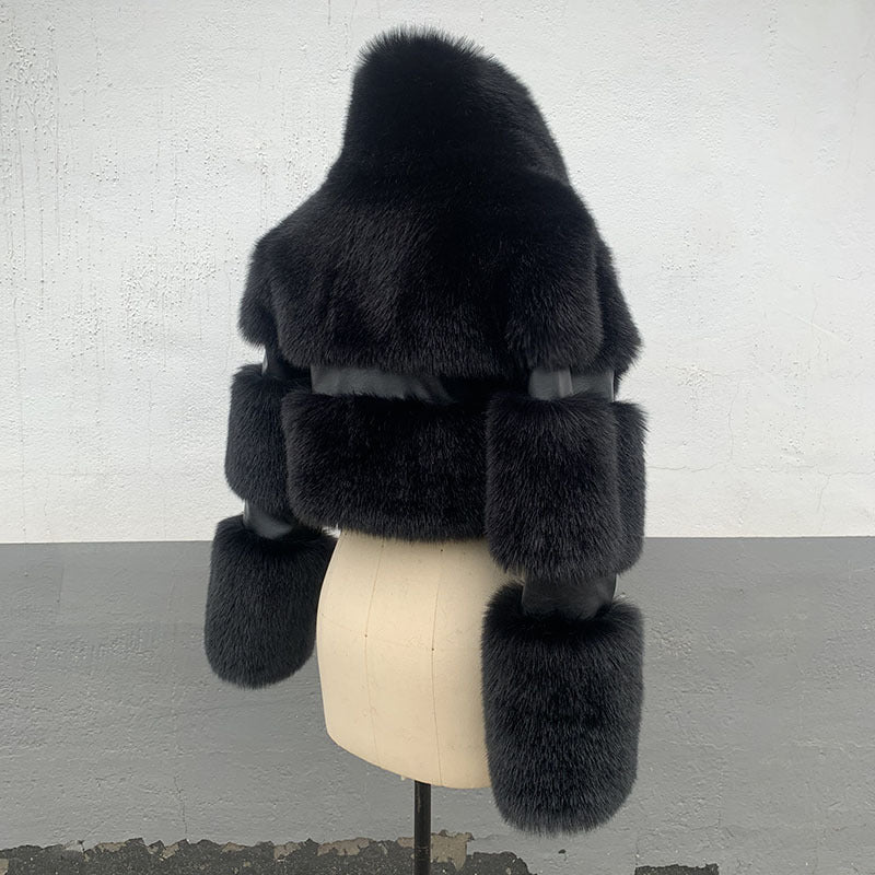 Solange Fur Deri Detaylı Kürk Ceket