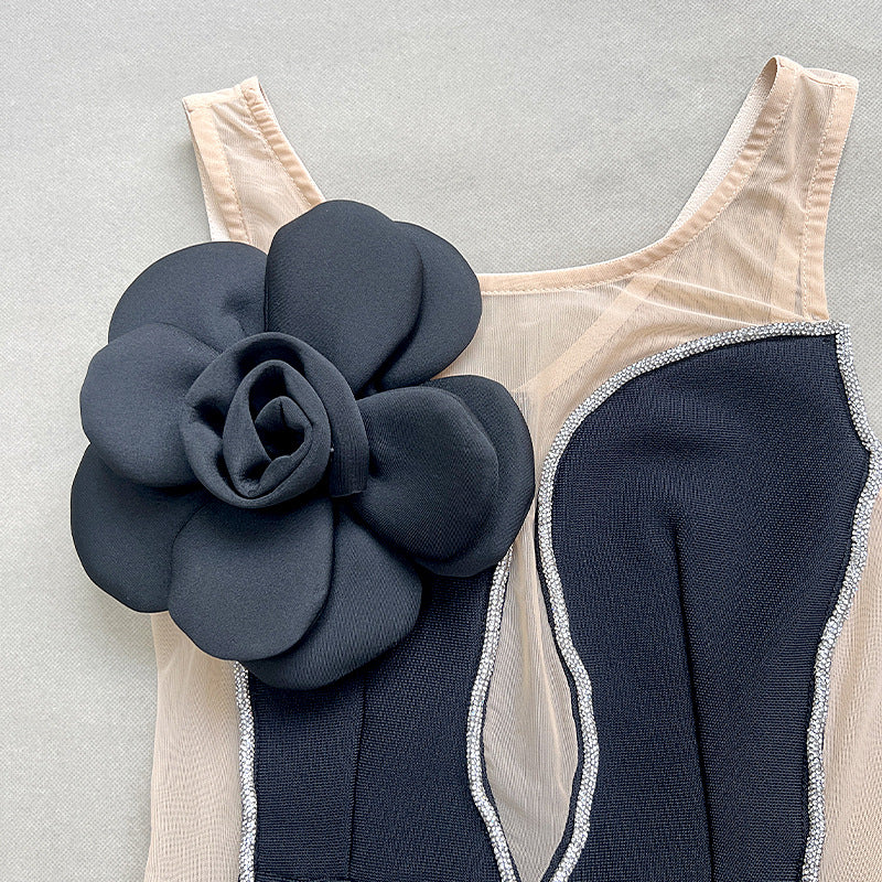 Floral Elegant Çiçek Aplikli Elbise