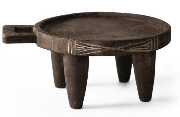 Wabi-sabi retro eski masif ahşap meyve tabağı çay tepsisi modeli