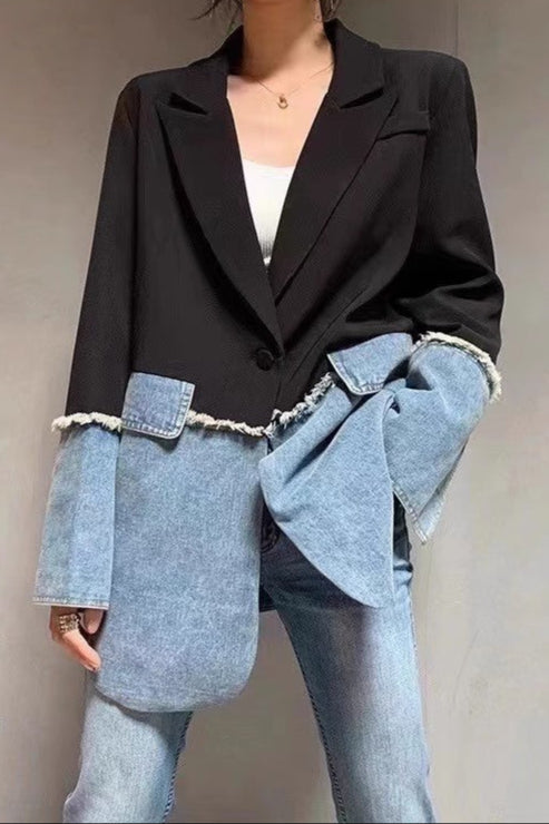 Katana Allegra Denim Patchwork Ceket