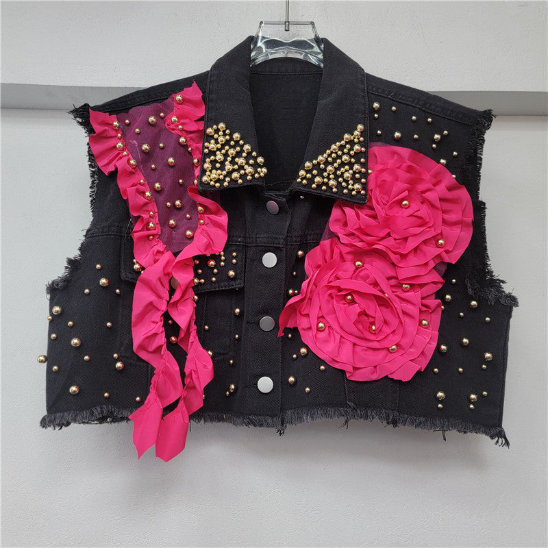 Wonx Girls Tasarım yelek + kot pantolon takımı