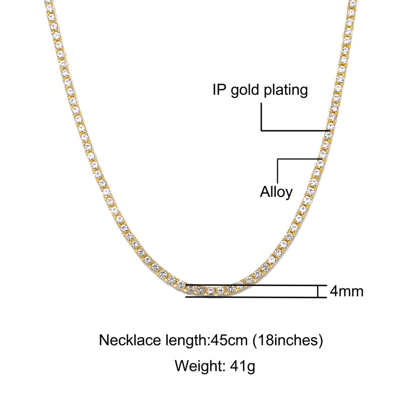 Crystal Rhinestone Tennis Necklace