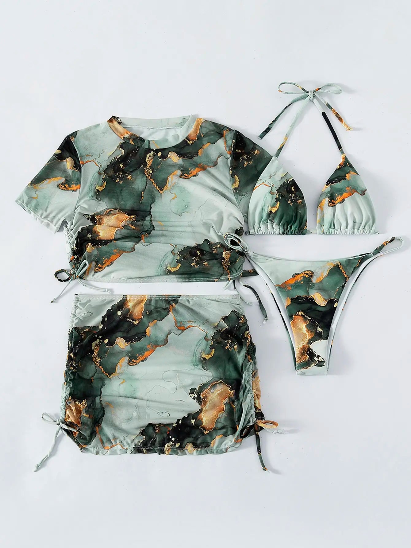 Tidal Bliss 4 Parça Bikini Cover Up Seti