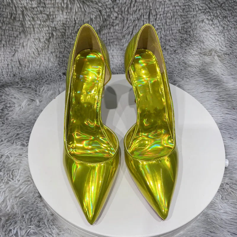 Wicked Thrill Gold Parlak Topuklu Ayakkabı