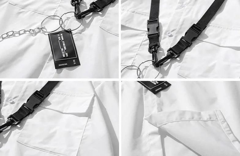 Elegant TA Buckles Chain Shirt And Shorts Set