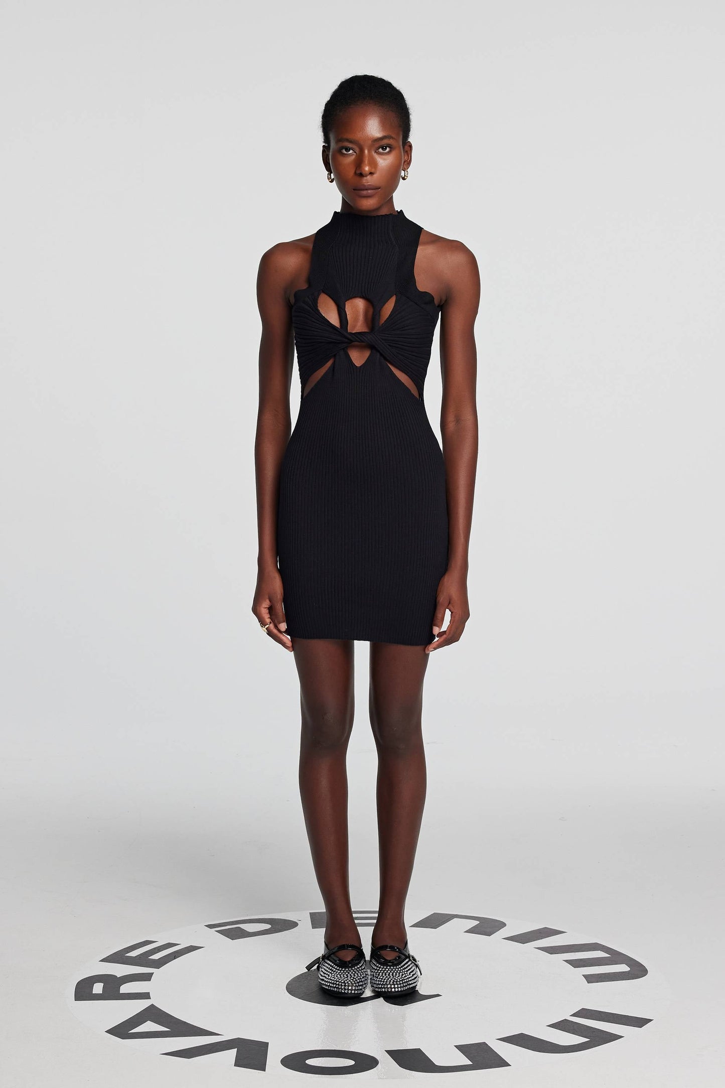 Stella Knit Sleeveless Cutout Dress In Black