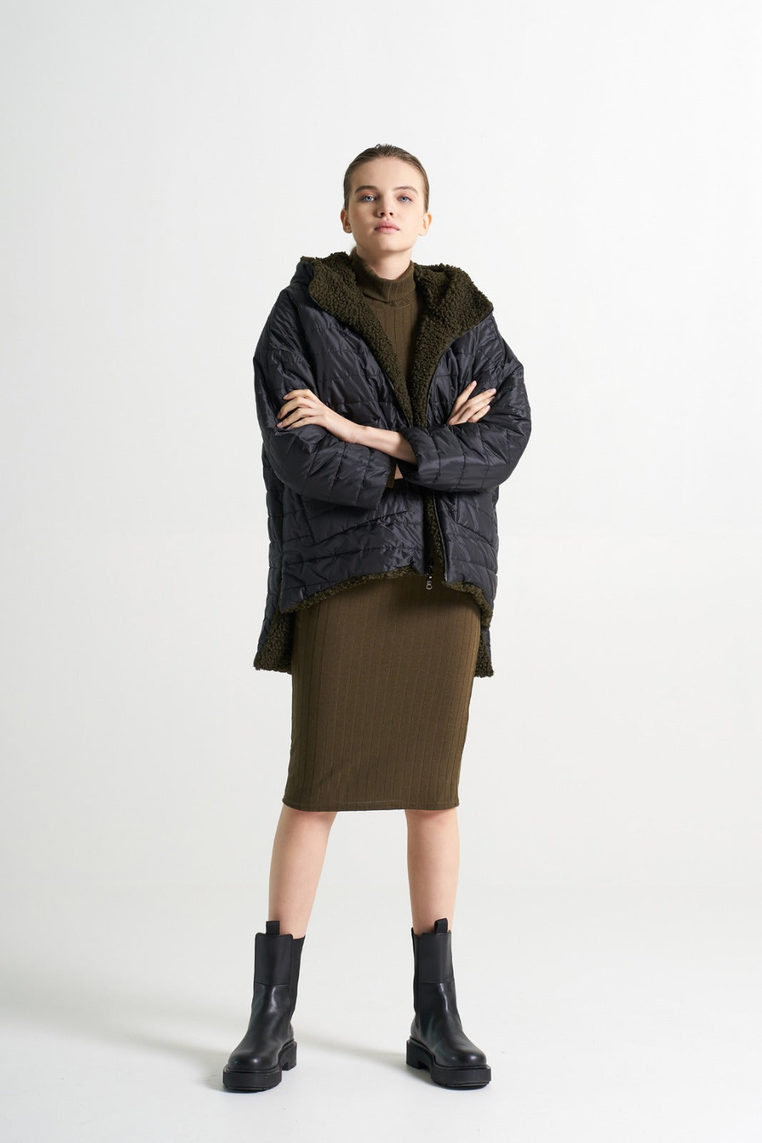 Tabetha Kapüşonlu Polar Ceket