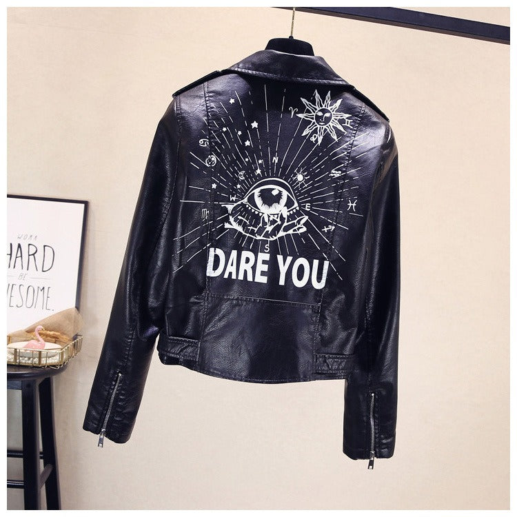Taliningrad Punk Tarzı Deri Ceket