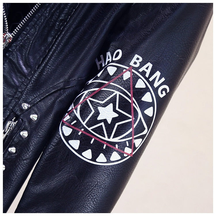 Taliningrad Punk Tarzı Deri Ceket