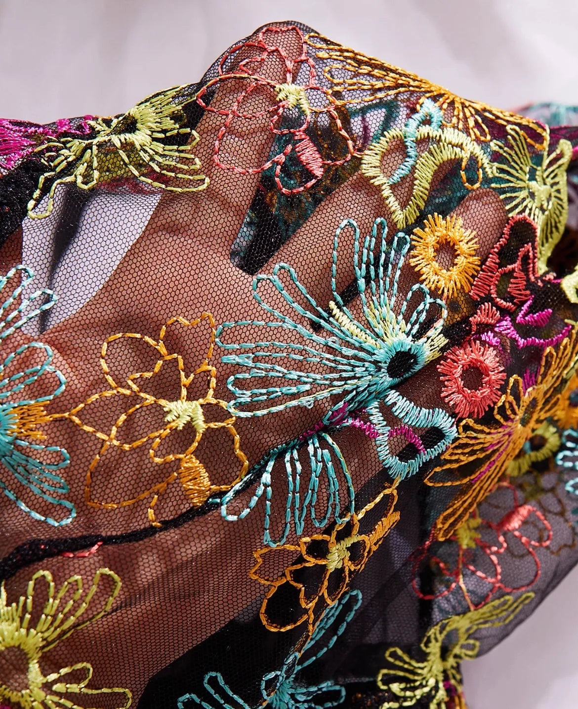 Midnight Collar Nakışlı Bodysuit