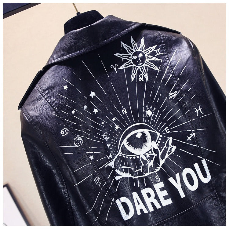 Taliningrad Punk Tarzı Deri Ceket