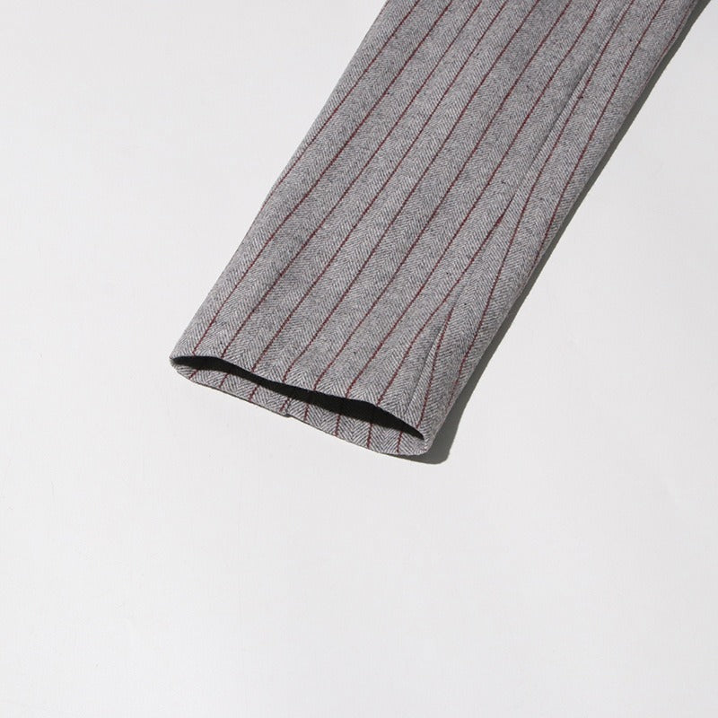 Tara Bang Asimetrik Tasarım Çizgili Ceket