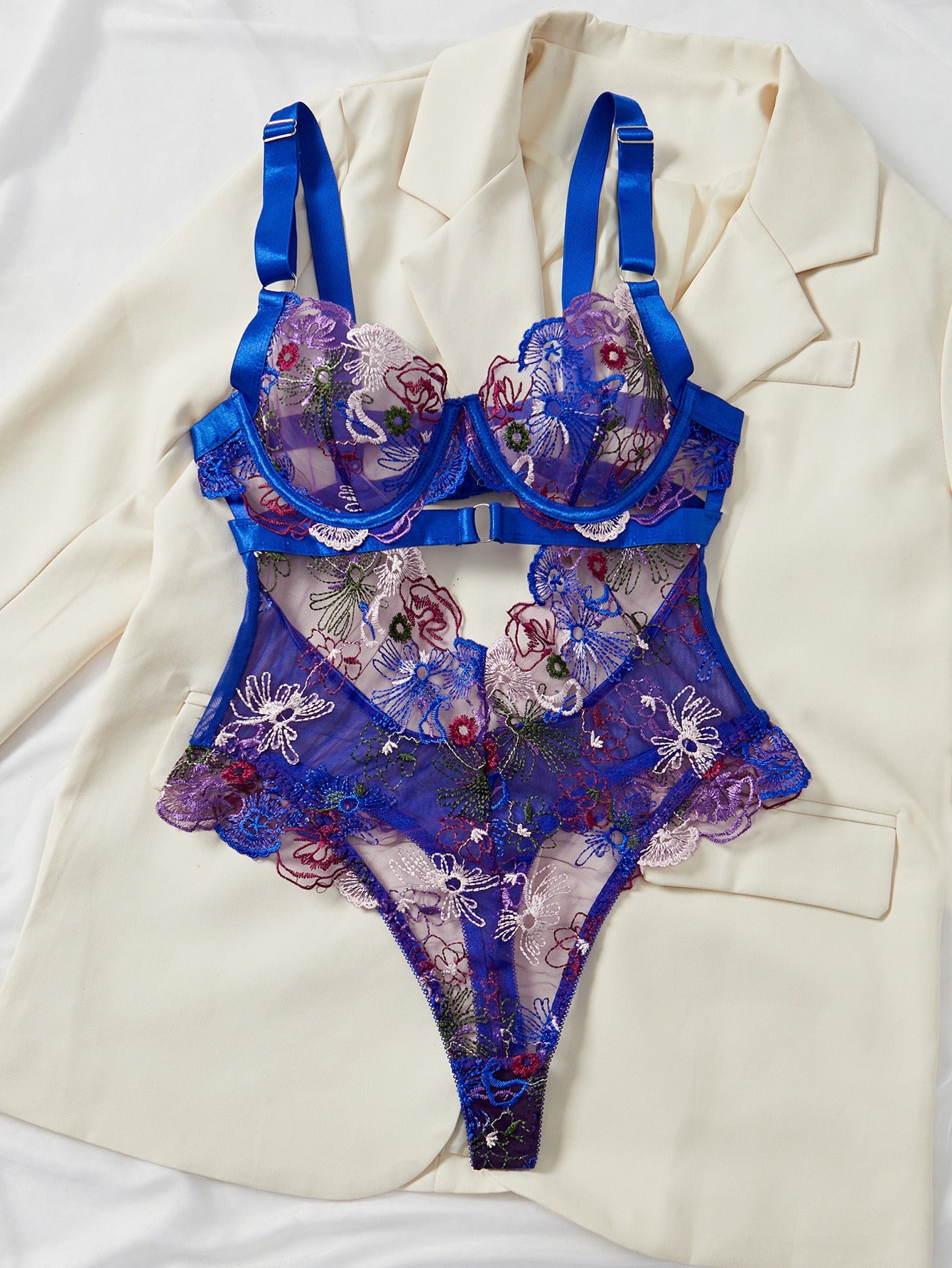 Midnight Collar Nakışlı Bodysuit